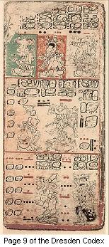 Maya artifact - page 9 of the Dresden Codex