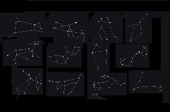 the stars forming the constellations of the zodiac